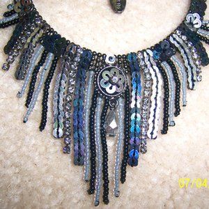 SATELLITE PARIS BEAD, SEQUINS & CRYSTALS FRINGE BRACELET